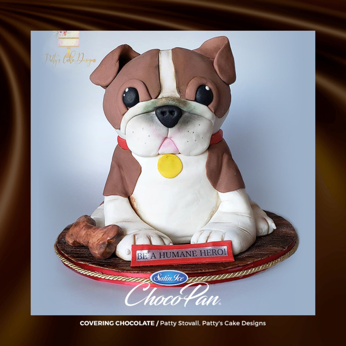 Satin Ice ChocoPan Modeling Chocolate in white and brown, showing smooth, flexible edible modeling chocolate for cake decorations.