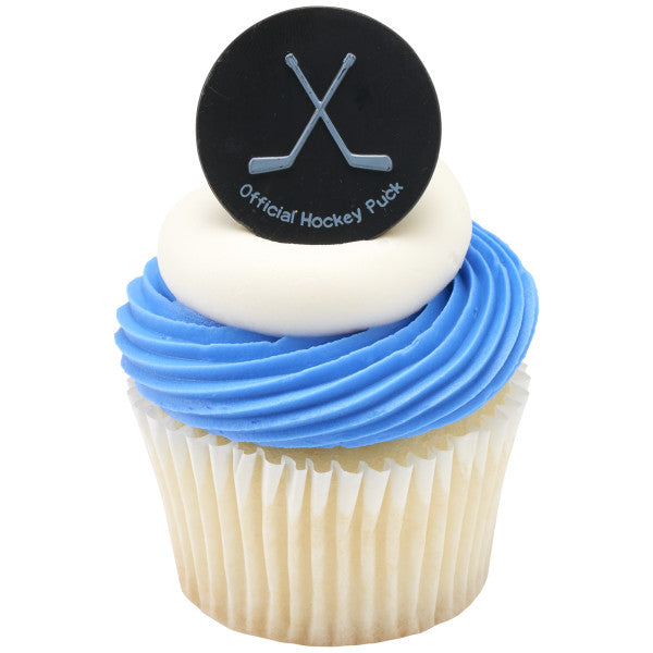Hockey Puck Cupcake Rings 12ct