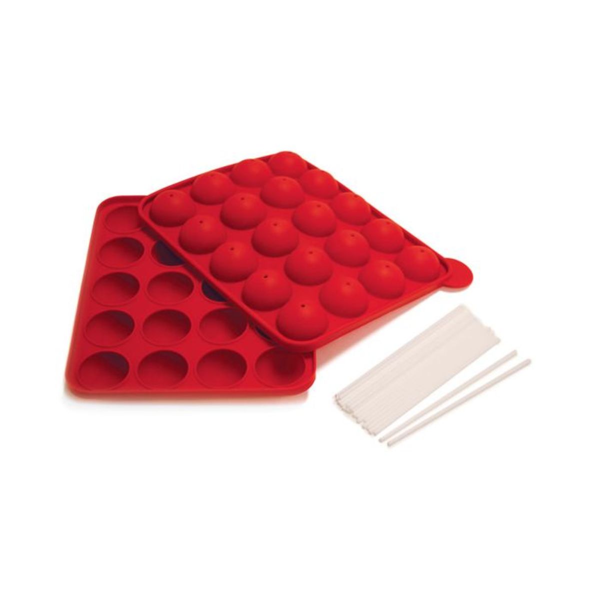 Molde para Cake Pops de Silicona Rojo Norpro con 20 Palitos