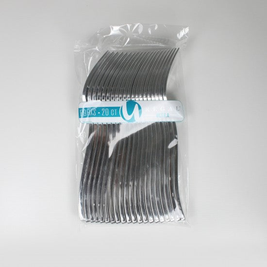 Silver Plastic Cutlery 20ct