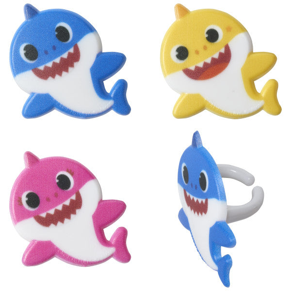 Baby Shark Family Cupcake Rings 12ct