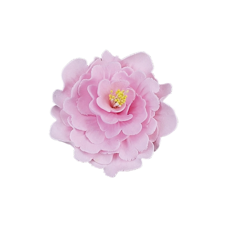 Flor de peonía grande blanca n.º 105 o rosa n.º 107 con estambres amarillos