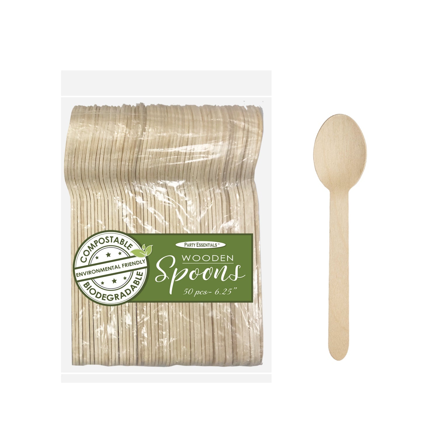 PartyE Wooden Spoons - 50ct
