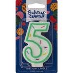 Green Sprinkle Candle Numerals 0-9