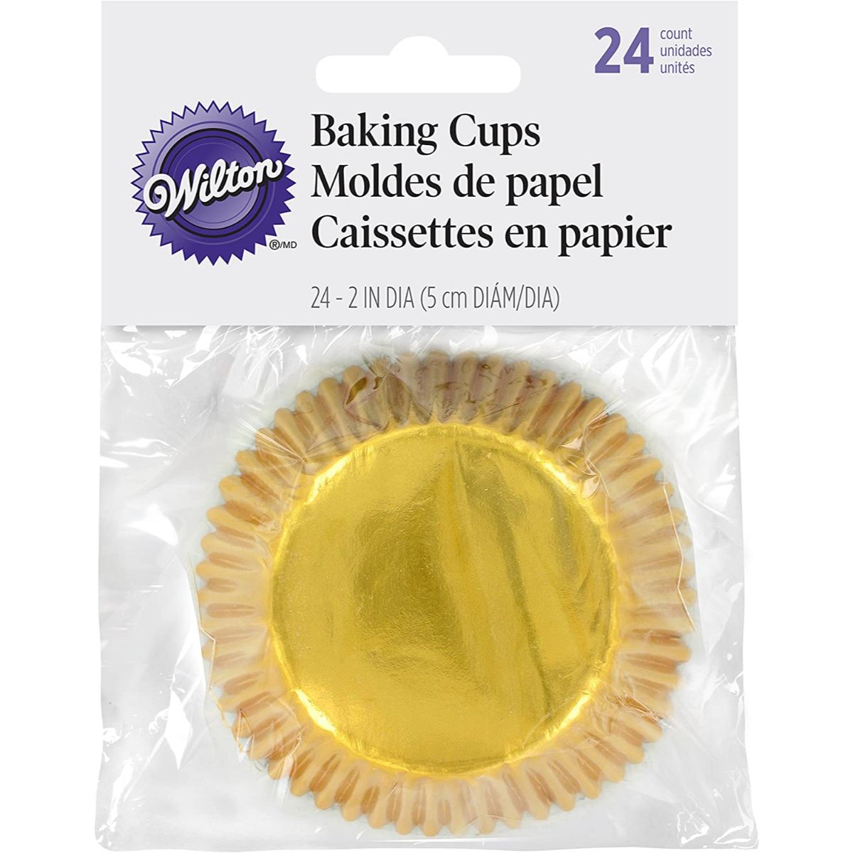Wilton Cápsulas para hornear lámina dorada 24 uds.