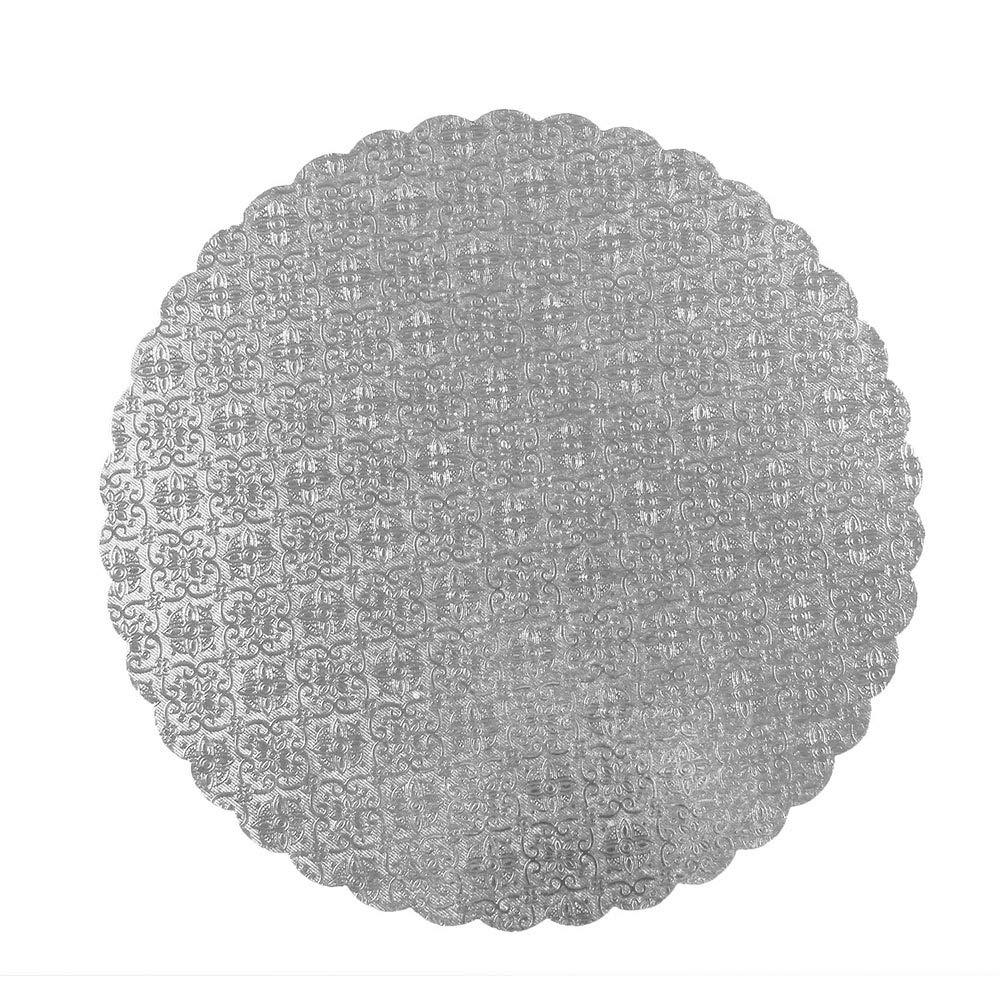 Silver Scalloped Circle Cake Boards  — All Sizes