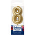 Mini Gold Candle Numerals 0-9
