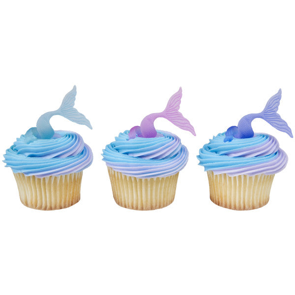 Mermaid Tail Wrap Cupcake Rings 12ct