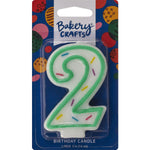 Green Sprinkle Candle Numerals 0-9
