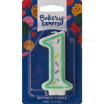Green Sprinkle Candle Numerals 0-9