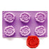 Molde de silicona NY Cake para hornear rosas abiertas - 6 cavidades
