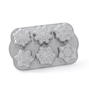 Molde Nordic Ware para pastelitos de copo de nieve helado - 6 cavidades