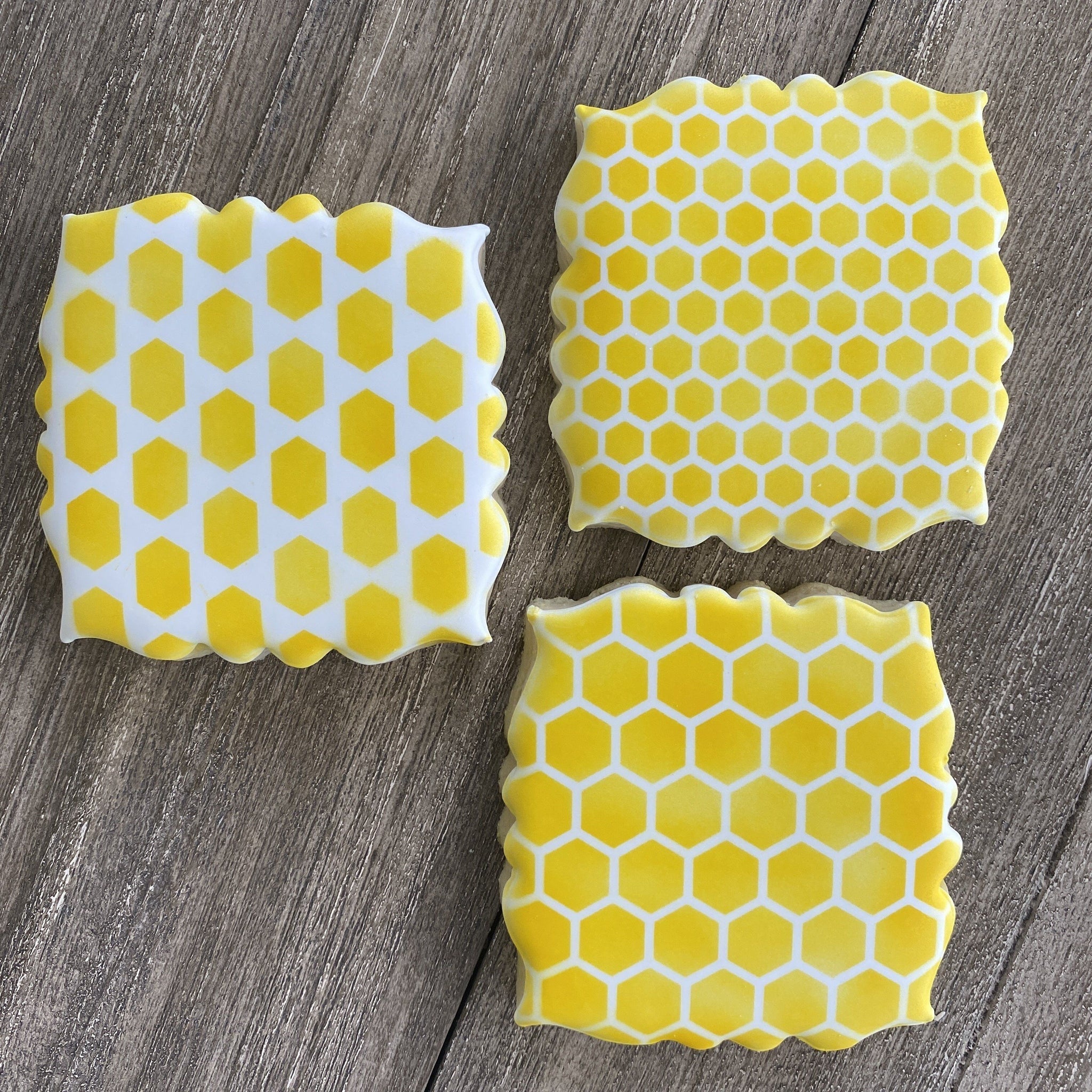 Plantilla de galletas con patrón de panal