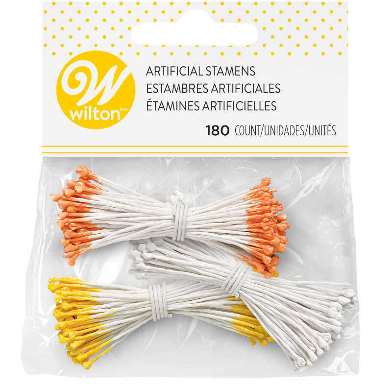 Wilton Estambres Artificiales, Paquete de 180 (Amarillo, Naranja y Blanco)
