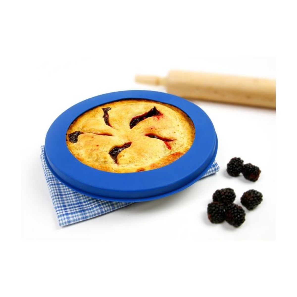 Protector de silicona azul para el borde de tartas Norpro