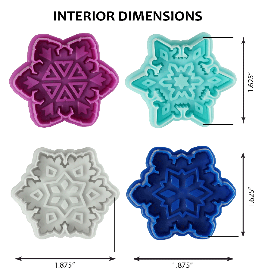 Cortadores de galletas de émbolo con forma de copos de nieve