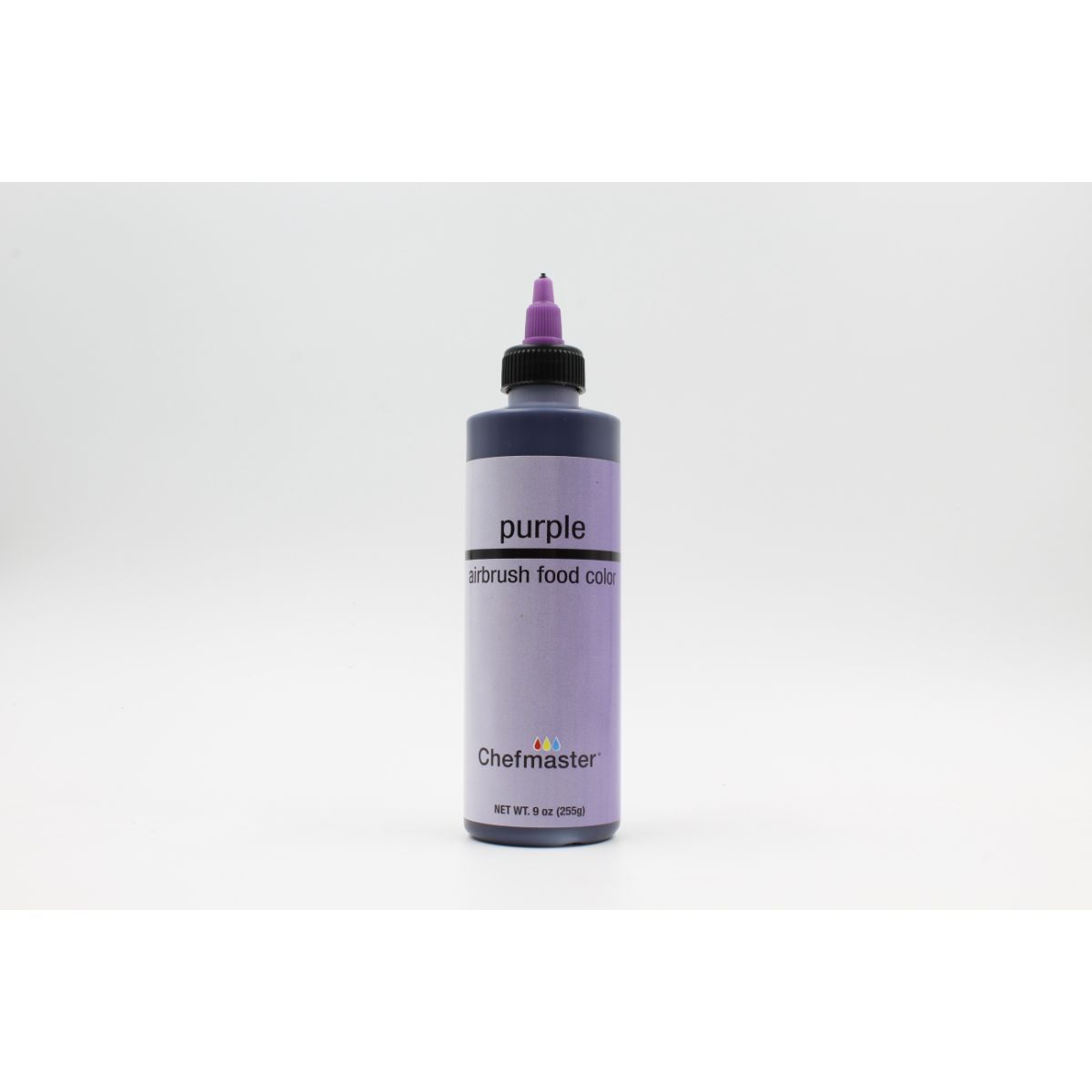Chefmaster Airbrush Colors 2oz set displaying vibrant paint bottles arranged for detailed airbrushing projects.