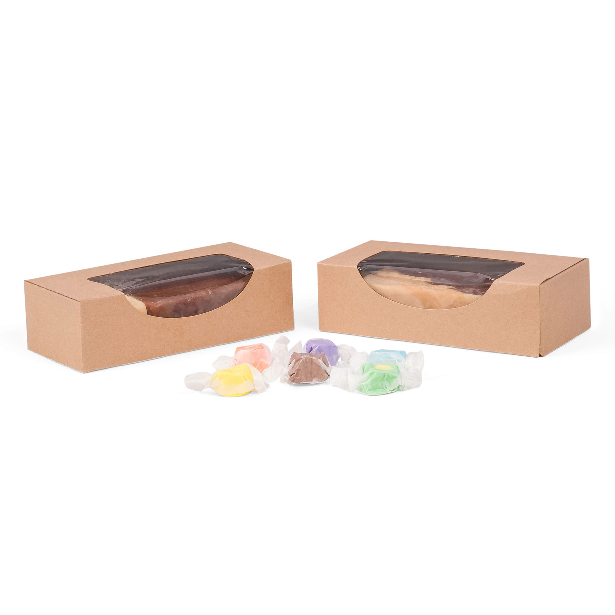 Cajas marrones para dulces y caramelos de 28K - 7 x 3 3/8 x 2 - 1 lb.