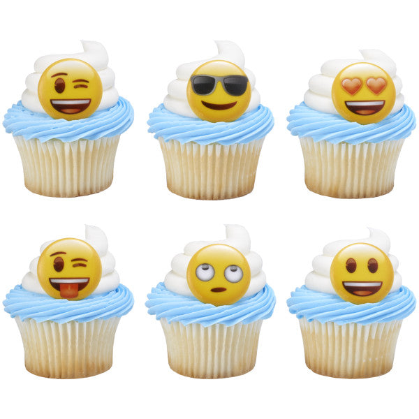 Emoji Assortment Cupcake Rings 12ct