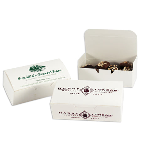 27W - 5 1/2 x 2 3/4 x 1 3/4 White Candy & Fudge Boxes- 1/2 lb.