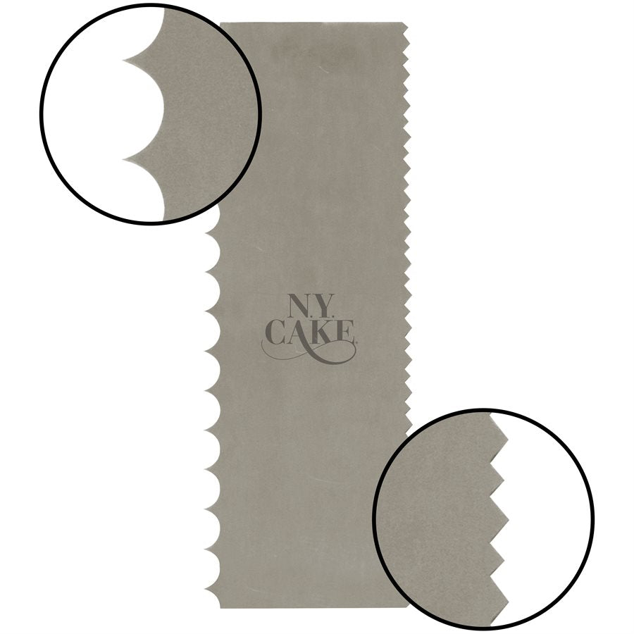 Raspador de acero inoxidable de doble cara para glaseado NY Cake (diseño de púas)