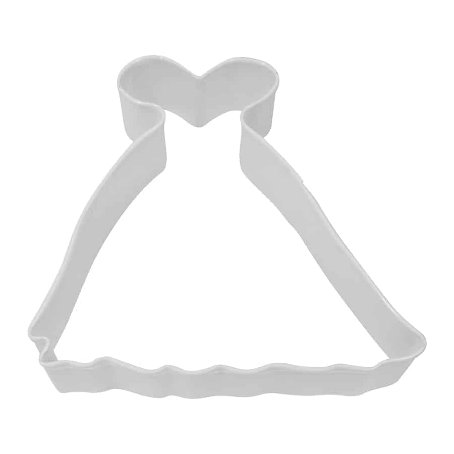 Cortador de galletas de vestido blanco
