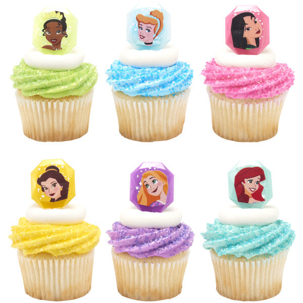 Disney Princess Characters Cupcake Rings 12ct