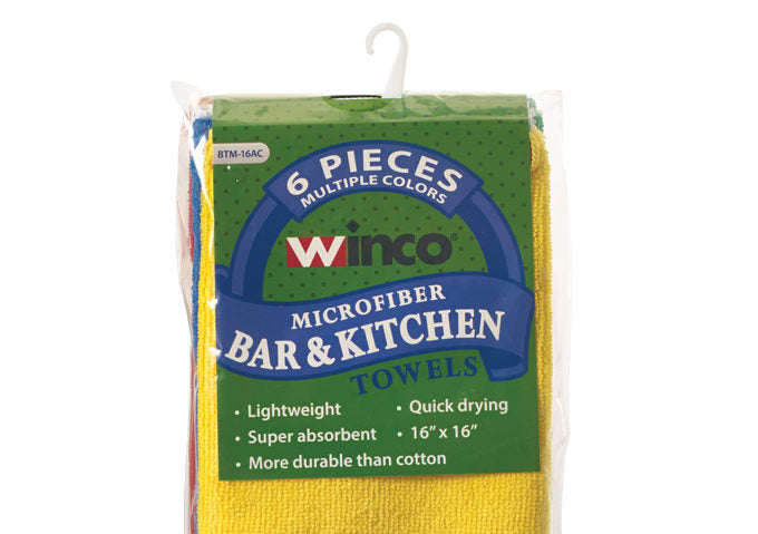 Winco Toalla de microfibra, 6 unidades.