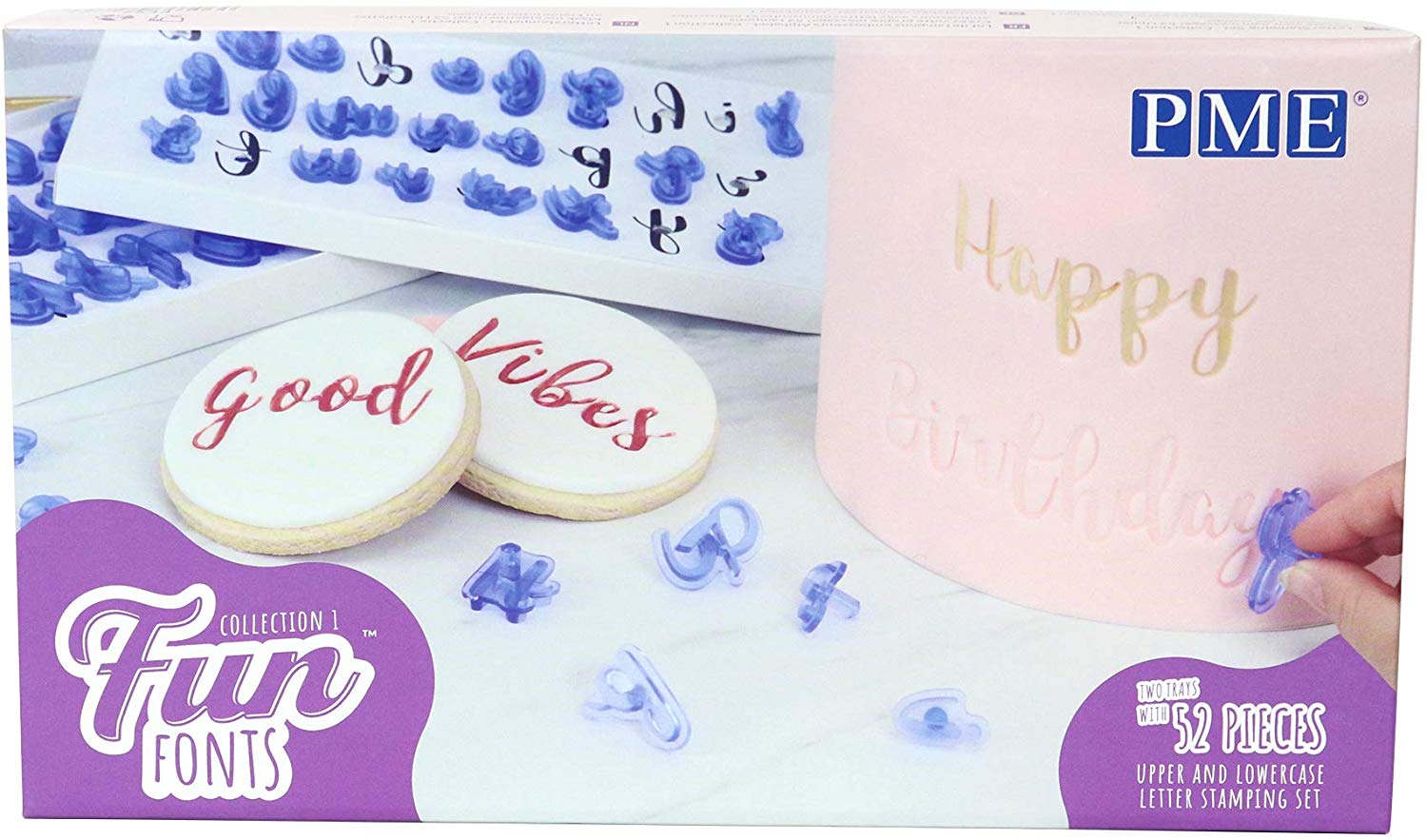 PME Alphabet Upper and Lower Case Fun Fonts, Letter Stamping Set