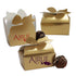 17G - Cajas de recuerdo pequeñas con lazo superior de lámina dorada de 2 5/8 x 1 1/2 x 1 3/16