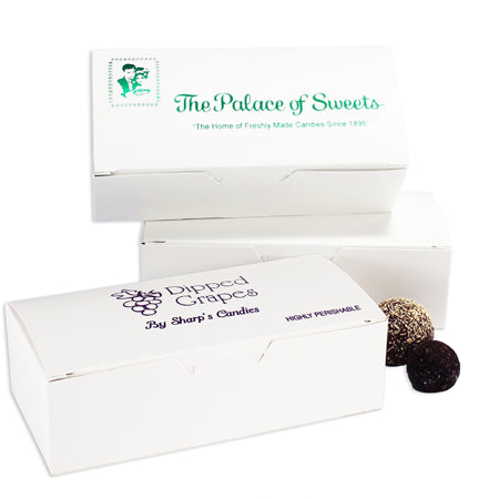 28W - 7 x 3 3/8 x 2 White Candy & Fudge Boxes- 1 lb