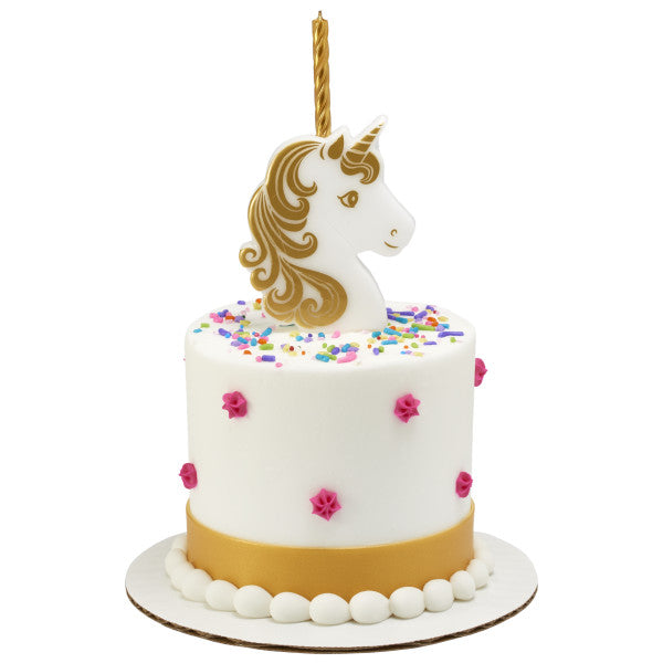 Golden Unicorn Candle Holder/Candles