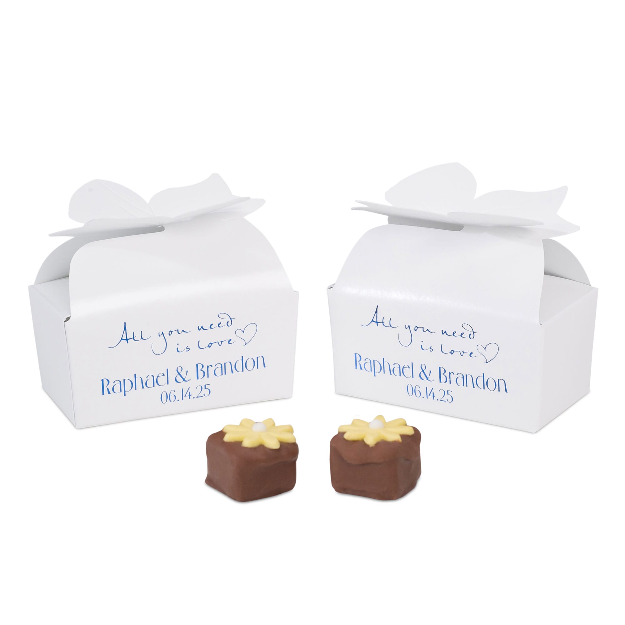16W - Cajas de recuerdo grandes blancas con parte superior de lazo de 3 1/2 x 2 x 1 11/16