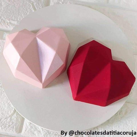 Molde para chocolate Porto Formas Corazón Diamante 3 piezas 200g