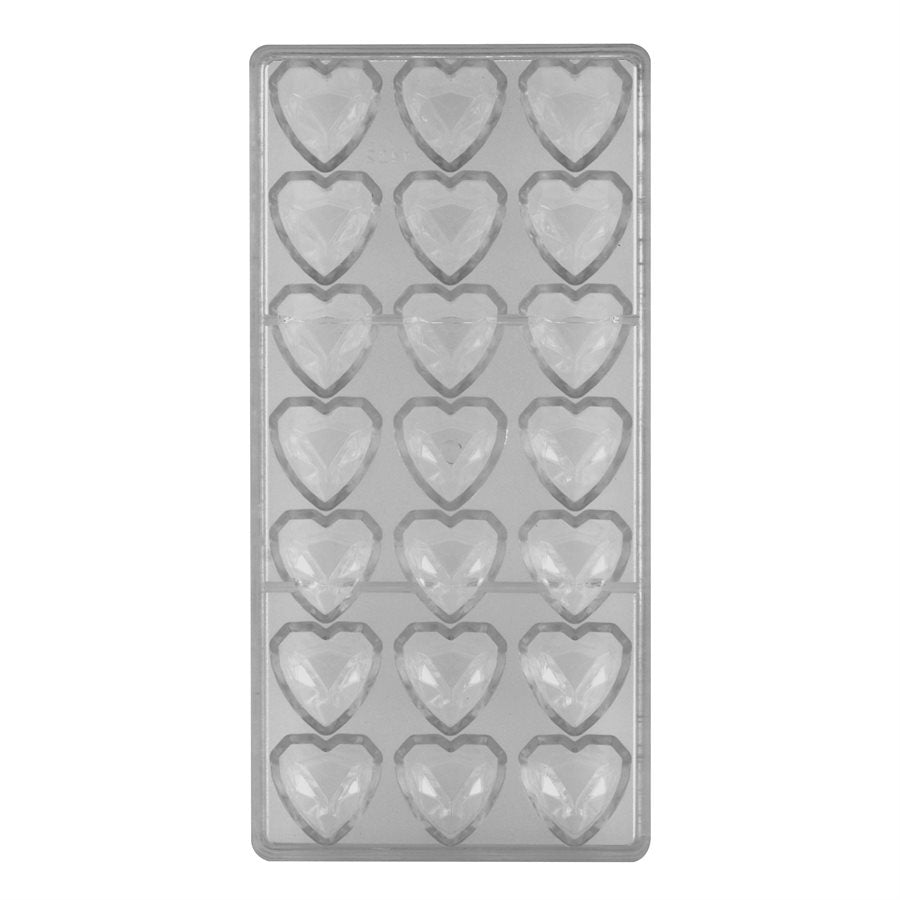 Molde de policarbonato para chocolate Corazón Geométrico de NY Cake