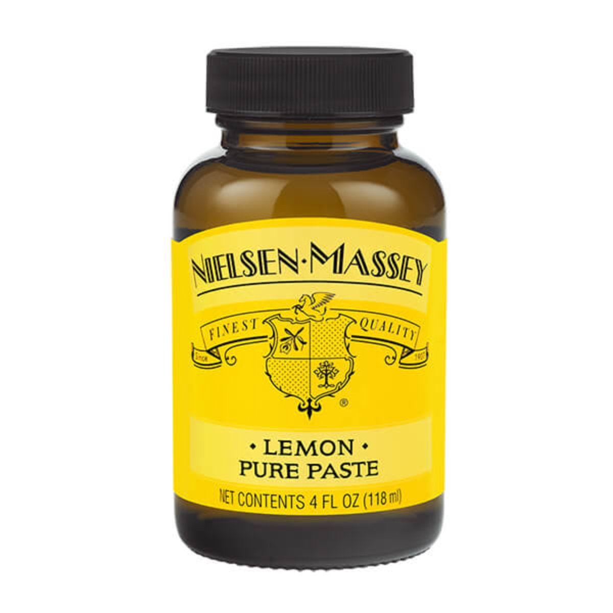 Nielsen-Massey Lemon Paste 4 oz, a flavor paste with bright lemon extract visible in a small jar.