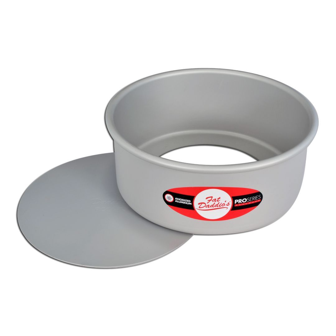 Fat Daddio's cheesecake pan in various sizes, featuring a non-stick surface and sturdy metal construction for baking perfect cheesecakes.