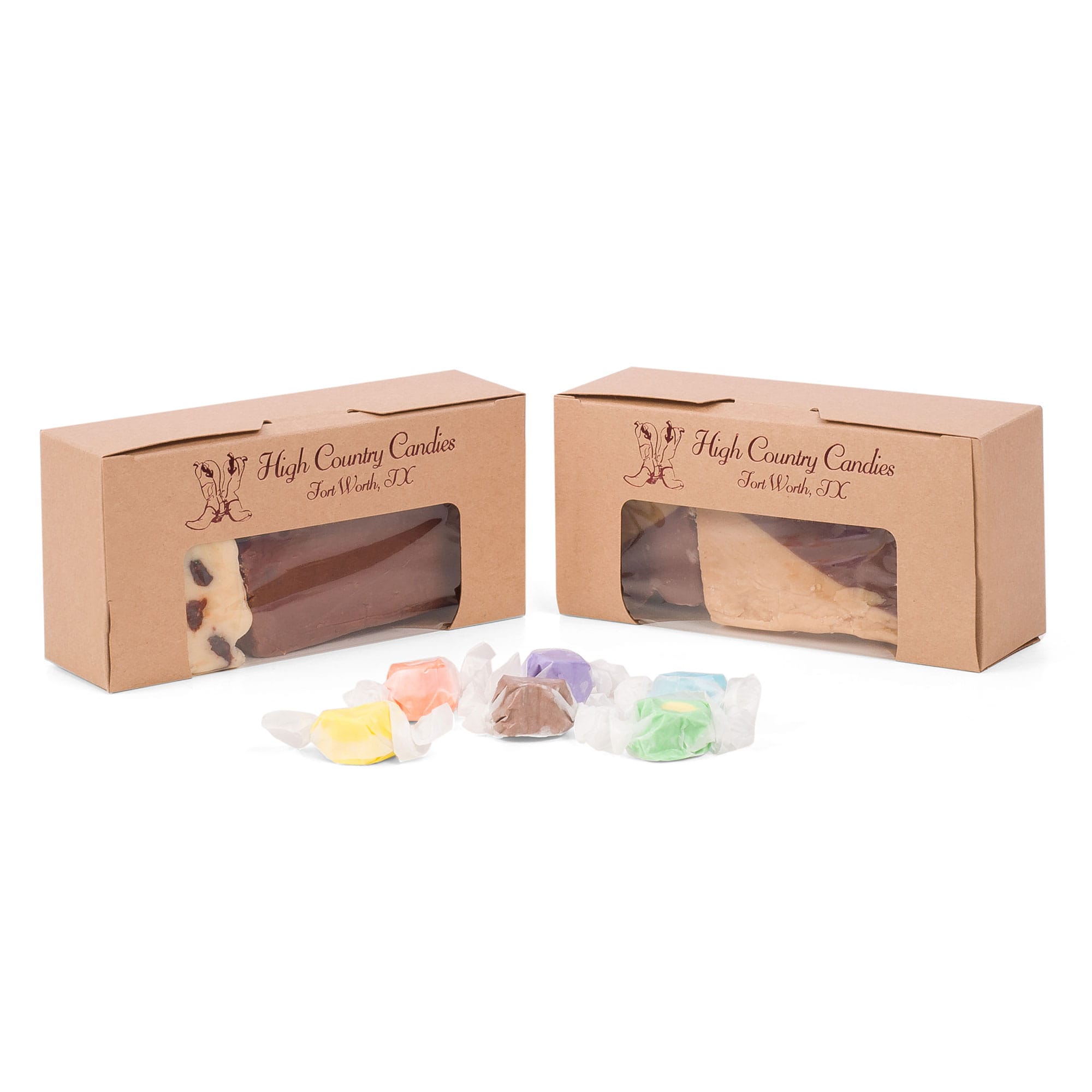 Cajas marrones para dulces y caramelos de 28K - 7 x 3 3/8 x 2 - 1 lb.