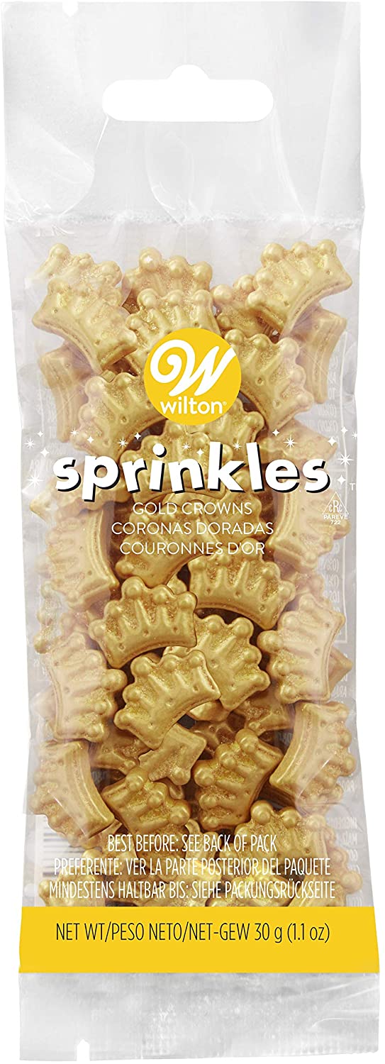 Wilton Sprinkles Gold Crowns