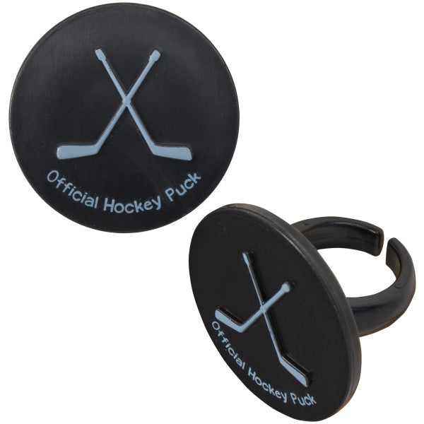 Hockey Puck Cupcake Rings 12ct