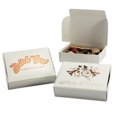 26W - 4 9/16 x 3 9/16 x 1 1/4 White Candy & Fudge Boxes- 1/4 lb.