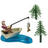 Pescador con Decoset de Peces en Acción