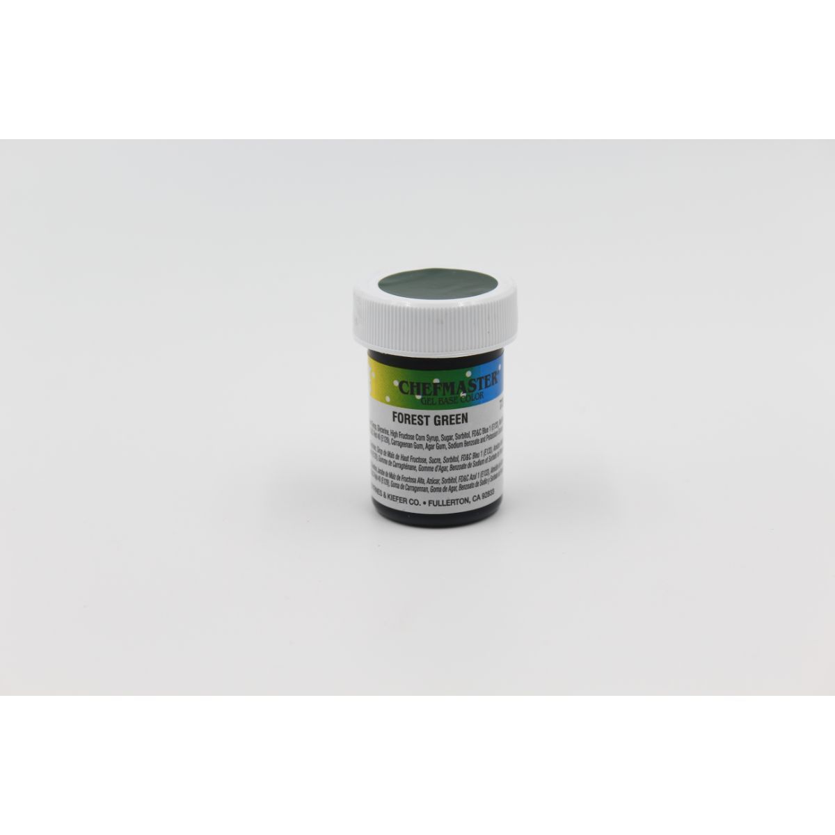 Chefmaster Gel Base Color 1oz in various vibrant shades, showcasing colorful gel base for cake decorating and culinary use.