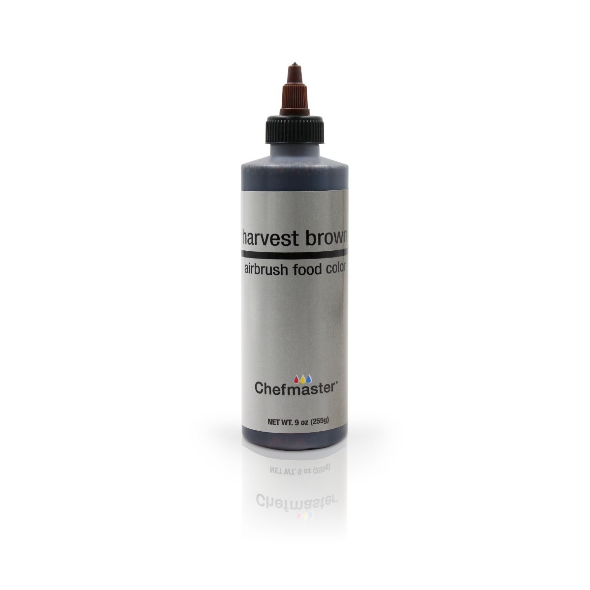 Chefmaster Airbrush Colors 2oz set with vibrant paint bottles, ideal for detailed airbrush decorating and cake decorating projects.