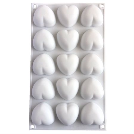 Molde de silicona con forma de corazón de 15 cavidades NY Cake