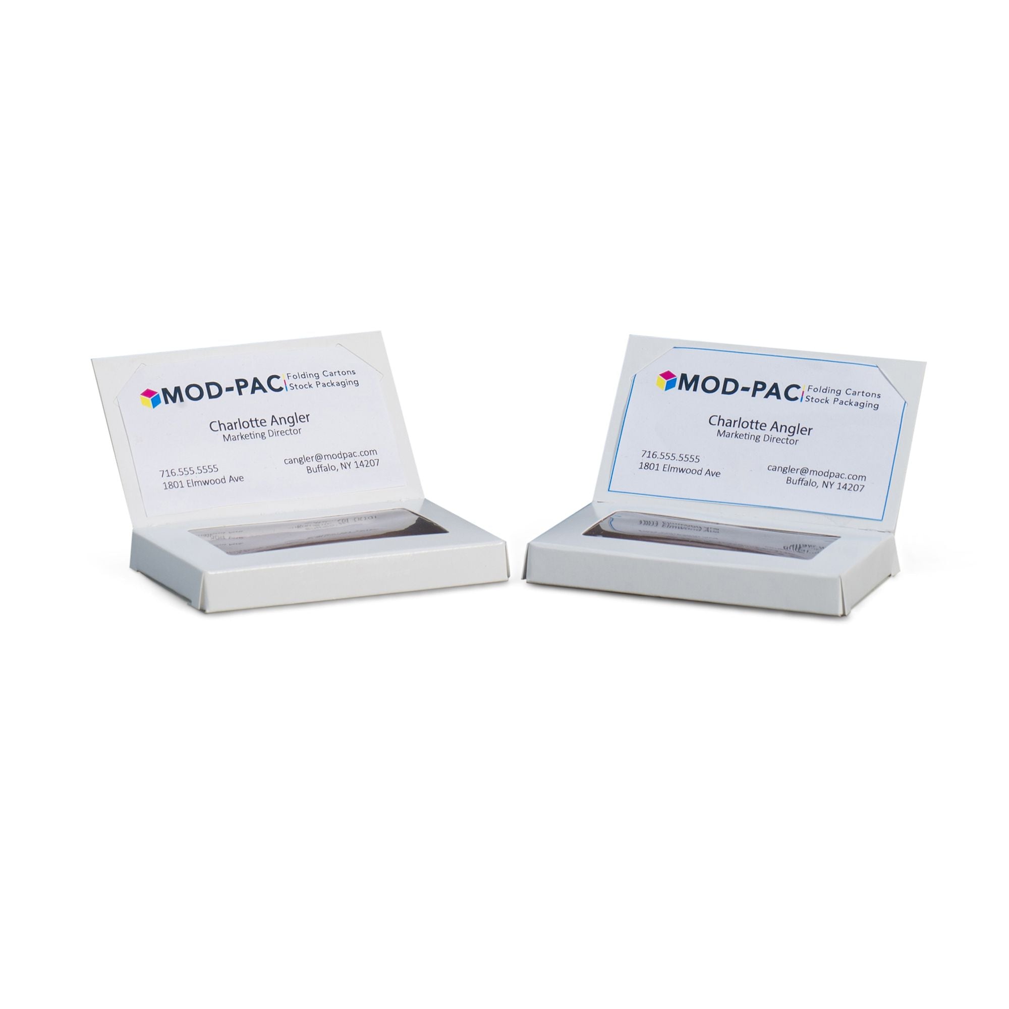10WF - Caja de regalo con solapa blanca para ventana, 2 5/16 x 7/16 x 3 7/8