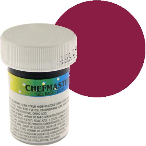 Chefmaster Gel Base Color in 1oz jar, showcasing vibrant gel food coloring in various colors for baking and decorating.