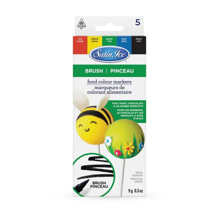 Marcadores de color para alimentos Satin Ice con punta de pincel primaria