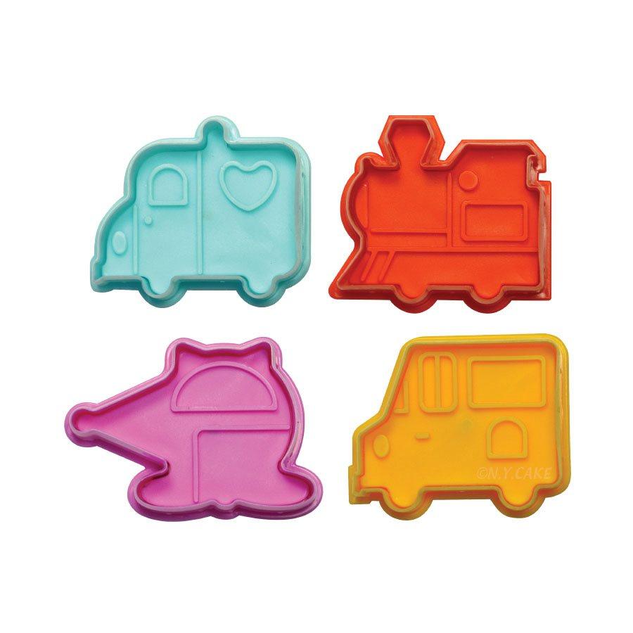 Juego de cortadores de fondant y tartas de transporte de tráfico