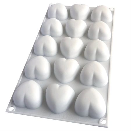 Molde de silicona con forma de corazón de 15 cavidades NY Cake